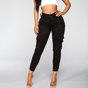 Black Cargo Joggers